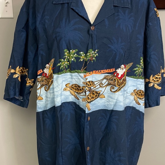 Pacific Legend Mens size XXL/2XL Santa Christmas Hawaiian Shirt Mele Kalikimaka - Picture 2 of 6